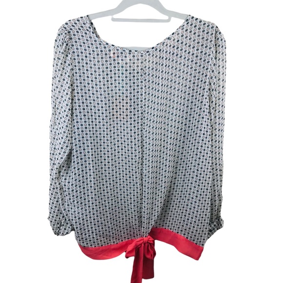 NWT Umgee Blouse Tunic XL Boho Open Slit Long Sleeve & Back Print Semi S… - Picture 9 of 13